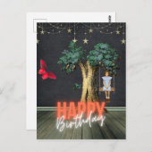 お洒落ハッピーバースデー超現実変質美術 ポストカード (正面/裏面)