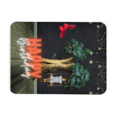 お洒落ハッピーバースデー超現実変質美術 マグネット (横)