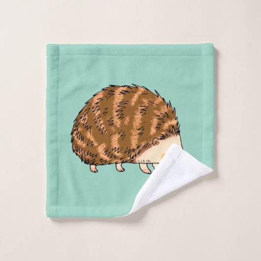 お洒落ハリネズミかわいい森の動物 バスタオルセット (ウォッシュタオル)