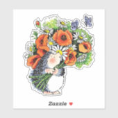 お洒落ハリネズミとケシ シール (シート)