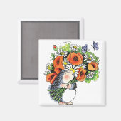 お洒落ハリネズミとケシ マグネット (正面/裏面)