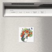 お洒落ハリネズミとケシ マグネット (インサイチュ (食洗機))