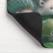 お洒落ハリネズミ一家が庭でピクニックをする マウスパッド (コーナー)