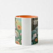 お洒落ハリネズミ一家が庭でピクニックをする マグカップ (中央)