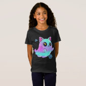お洒落ハロウィンの服を彼女のために:かわいい幽霊 Tシャツ (正面フル)