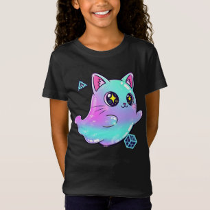 お洒落ハロウィンの服を彼女のために:かわいい幽霊 Tシャツ