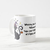 お洒落ハロウィンの魔猫マグギフト コーヒーマグカップ (正面左)