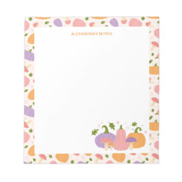 お洒落ハロウィーンのカボチャとキノコ ノートパッド