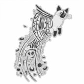 お洒落ハロウィーンのソーア：フライト中のシャム猫 シール (正面)