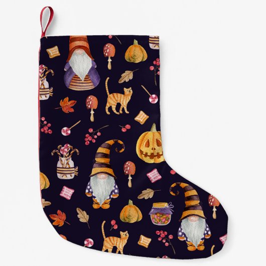 お洒落ハロウィーン：格言とカボチャ スモールクリスマスストッキング (正面)