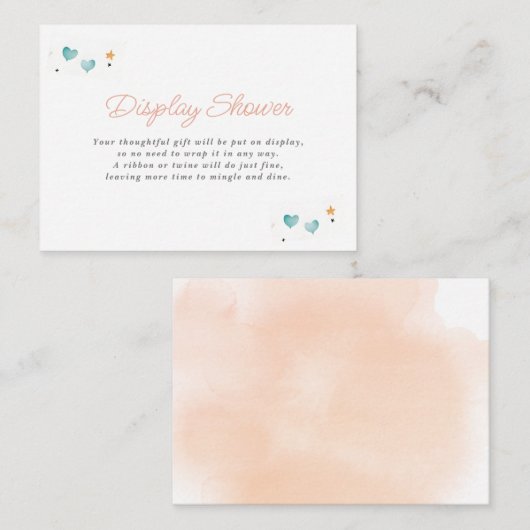 お洒落ハートと星ディスプレイシャワー エンクロージャーカード (正面/裏面)