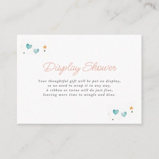 お洒落ハートと星ディスプレイシャワー エンクロージャーカード (正面)
