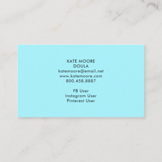 お洒落ハートウイングダラまたは助産師誕生コーチ 名刺 (裏面)