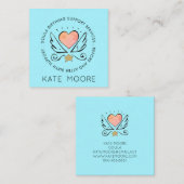 お洒落ハートウイング助産師又は誕生コーチ スクエア名刺 (正面/裏面)