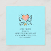 お洒落ハートウイング助産師又は誕生コーチ スクエア名刺 (裏面)