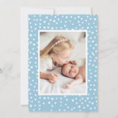 お洒落ハートスカイブルー誕生 案内状 (裏面)