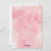 お洒落ハートピンク水彩ブライダルシャワー 招待状 (裏面)