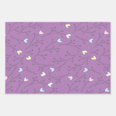 お洒落ハートブランチトリオトリオ ラッピングペーパーシート (正面)