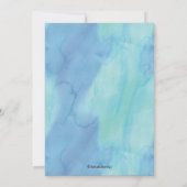 お洒落ハートブルーウォーターブライダルシャワー 招待状 (裏面)