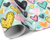 お洒落ハート包装紙 ラッピングペーパー (ロールコーナー)