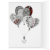 お洒落ハート吹き出しグリーティングカード (内側 (左))