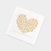 お洒落ハート書道ハッピーサンクスギビング 箔ナプキン (左)