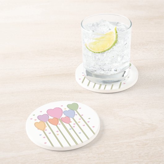 お洒落ハート棒つきキャンデー コースター (側面)