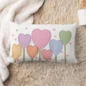 お洒落ハート棒つきキャンデー ランバークッション (ブランケット)