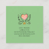 お洒落ハート翼介護士 スクエア名刺 (裏面)