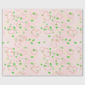 お洒落ハート葉デザイン ラッピングペーパー (フラット)