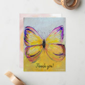 お洒落バタフライフラットノートサンキューカード ノートカード (正面/裏面インサイチュ)