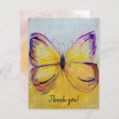お洒落バタフライフラットノートサンキューカード ノートカード (正面/裏面)