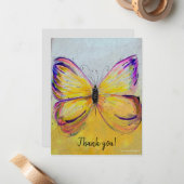 お洒落バタフライフラットノートサンキューカード ノートカード (正面/裏面インサイチュ)