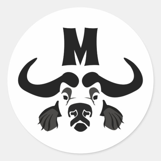 お洒落バッファロー岬、ブラックインク ラウンドシール (正面)