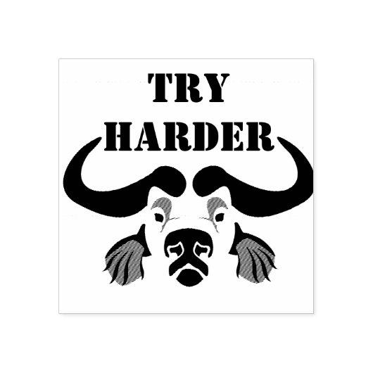 お洒落バッファロー岬、ブラックインク ラバースタンプ (インプリント)