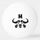 お洒落バッファロー岬、ブラックインク 卓球ボール (正面)