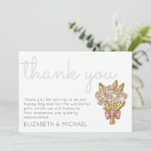 お洒落バラお礼結婚カード サンキューカード (スタンド正面)