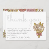 お洒落バラお礼結婚カード サンキューカード (正面/裏面)