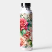 お洒落バラパターン ウォーターボトル (左面)