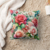 お洒落バラパターン クッション (ブランケット)