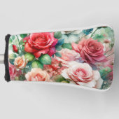 お洒落バラパターン ゴルフヘッドカバー (正面)