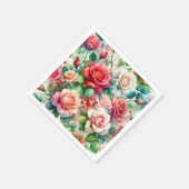 お洒落バラパターン スタンダードカクテルナプキン (角)