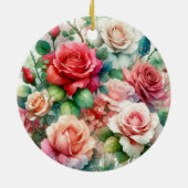 お洒落バラパターン セラミックオーナメント (裏面)