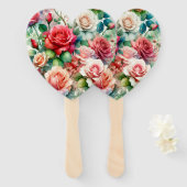 お洒落バラパターン ハンドファン (正面&裏面)