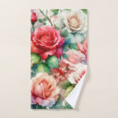 お洒落バラパターン バスタオルセット (ハンドタオル)