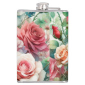 お洒落バラパターン フラスク (裏面)