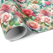 お洒落バラパターン ラッピングペーパー (ロールコーナー)