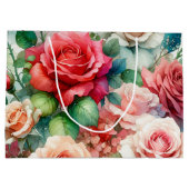 お洒落バラパターン ラージペーパーバッグ (裏面)