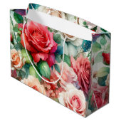 お洒落バラパターン ラージペーパーバッグ (裏面アングル)