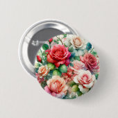 お洒落バラパターン 缶バッジ (正面&裏面)